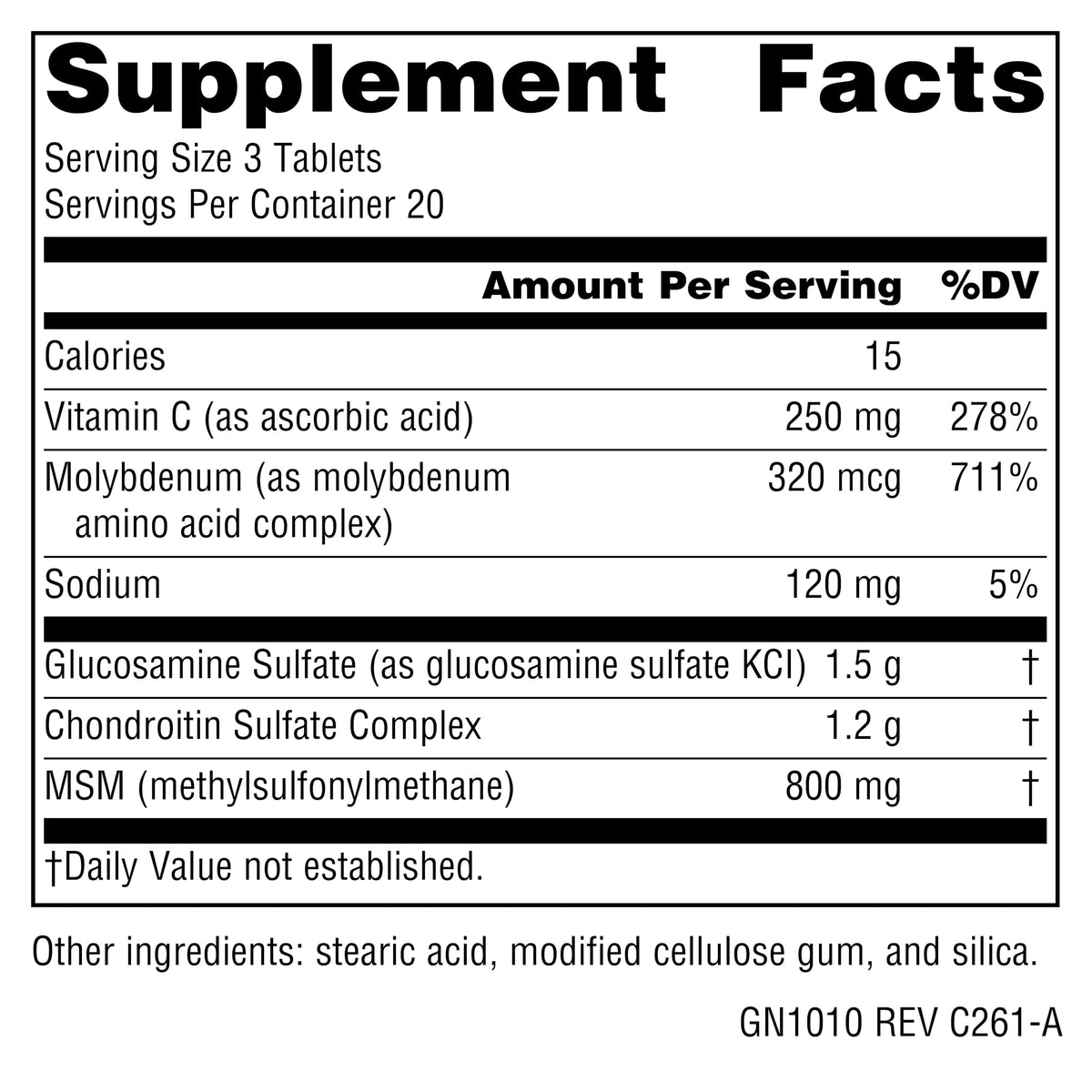 Glucosamine Chondroitin with MSM 60 Tablets K475405