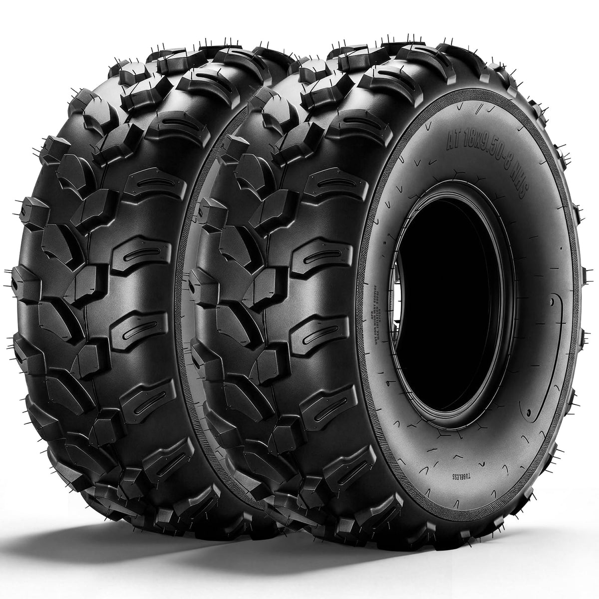 Set of 2 18x9.5-8 6 Ply Tubeless ATV Tires G607802