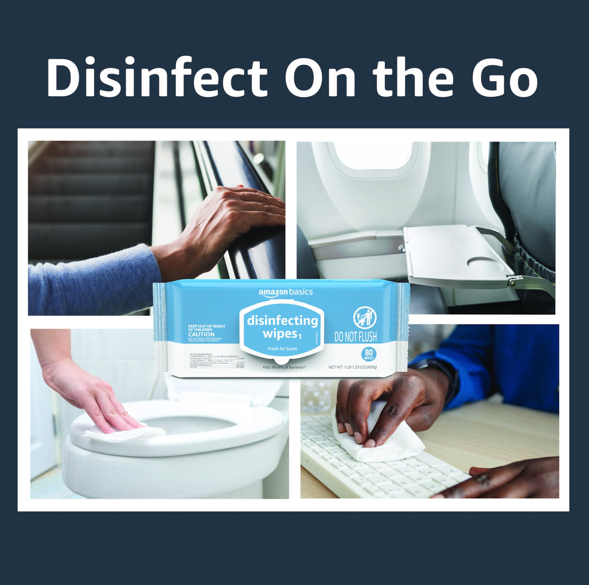 Lemon & Fresh Air Scent Multi-Surface Disinfecting Wipes 320 Count U499719