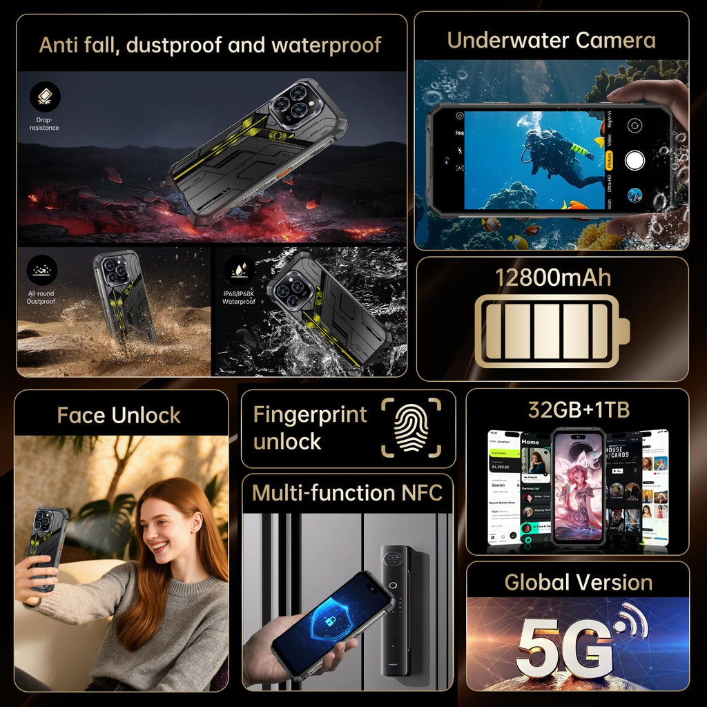 Unlocked Cell Phone 32+1 TB Smartphone 7" HD Screen Android 15 12800mAh F548703