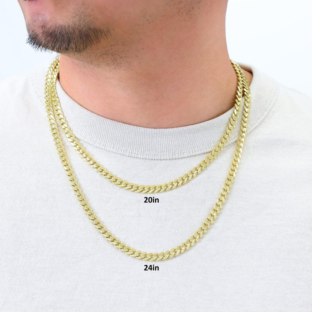 14k Yellow Gold 6mm Cuban Chain Necklace E5020