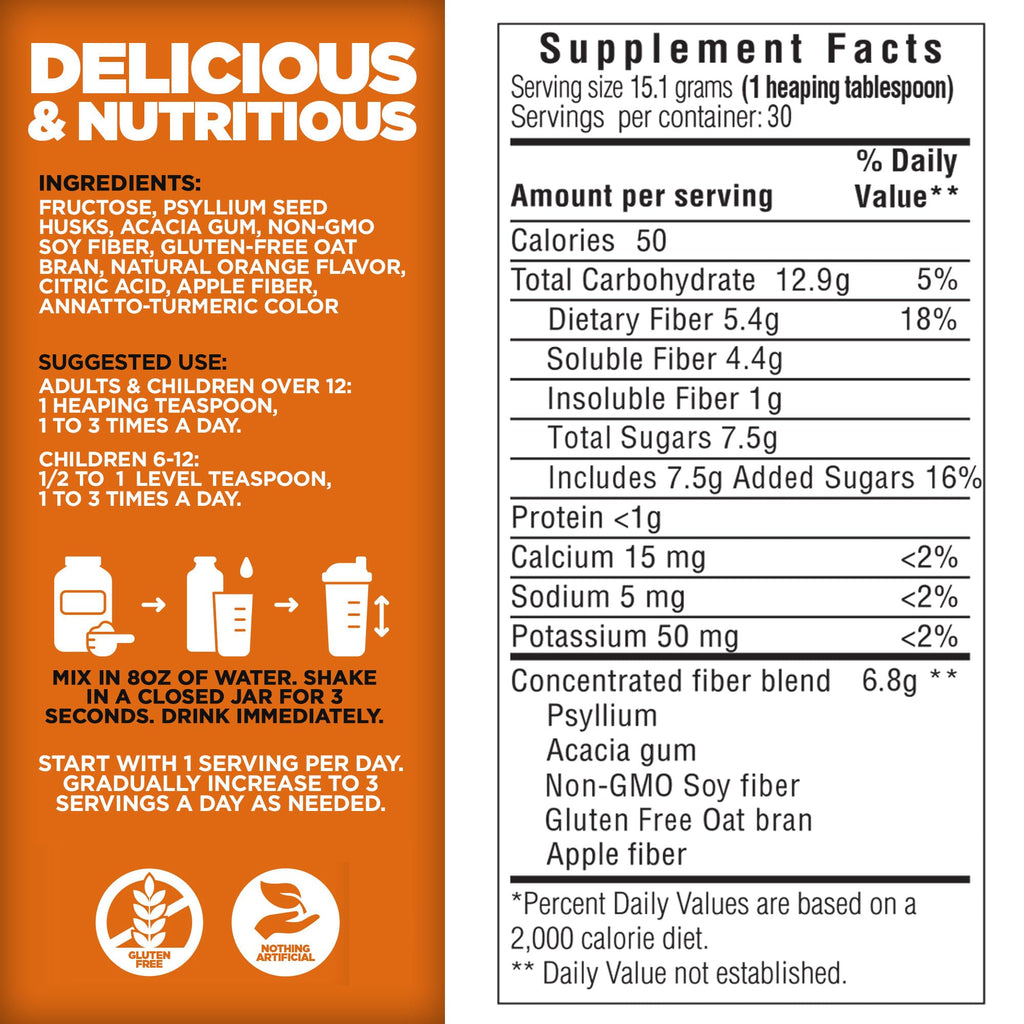 Orange Daily Fiber Formula 1 pound Gluten Free V884