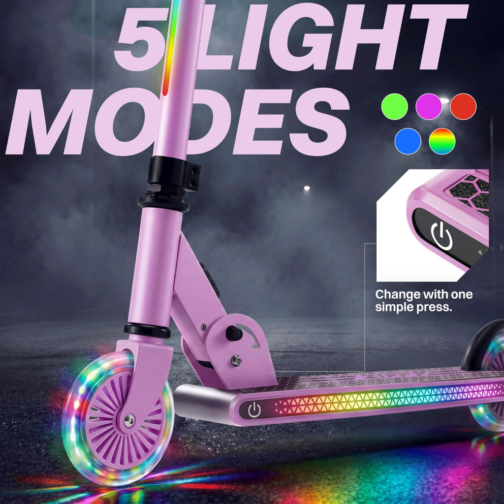 Light Up 2 Wheel Foldable Kids Kick Scooter with Adjustable Height C8322