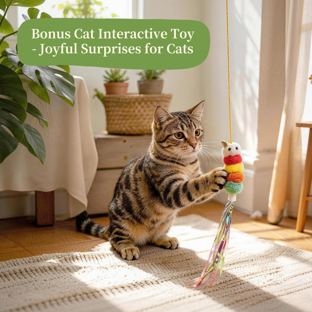 Cat Grass Kit with 5 Packets of Seeds, Wooden Planter, 6 Soil Discs, Trimming Scissors, Spray Bottle, and Mini Tools Z275866