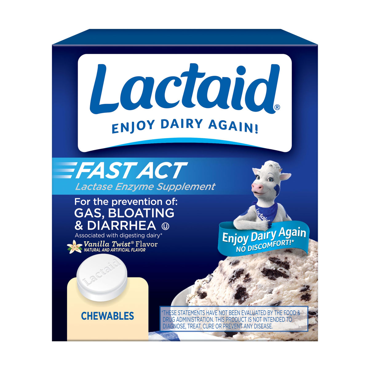 Vanilla Twist 60 Ct Lactose Intolerance Relief Chewables Y2952