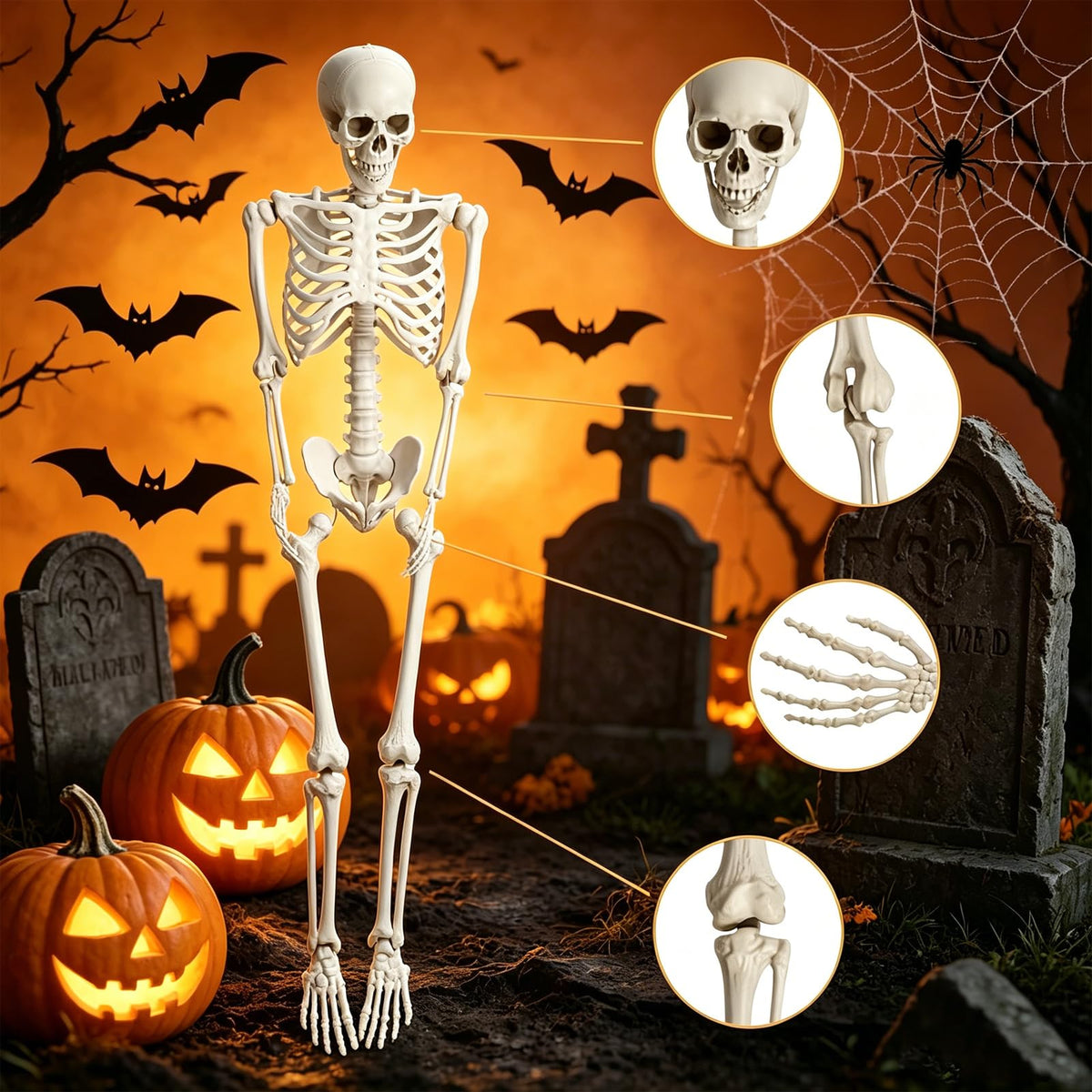 5.4FT Life Size Skeleton with Movable Joints K8321