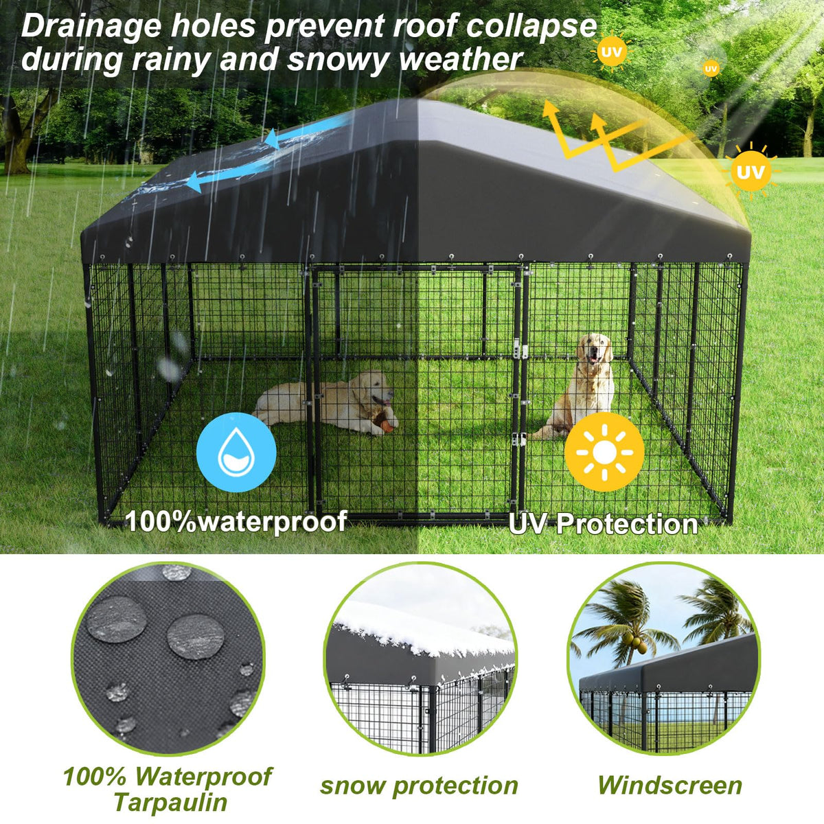 10 x 10 x 6 FT Outdoor Dog Kennel A9335