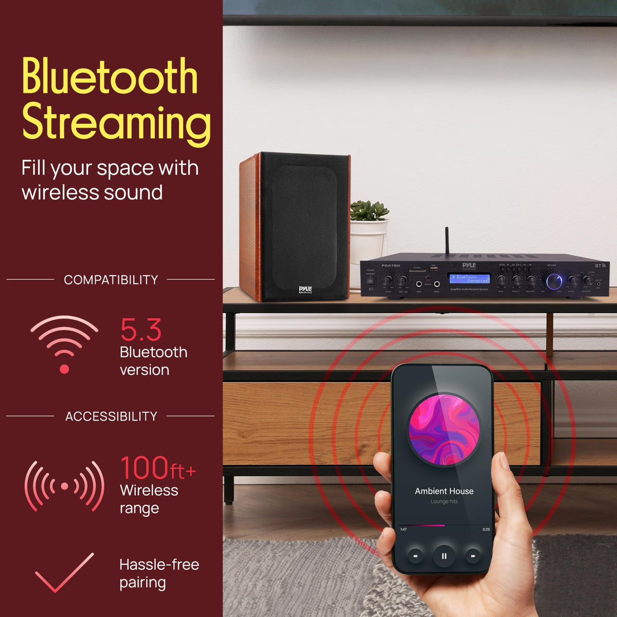 5 Channel Rack Mount Bluetooth Amplifier Receiver K368