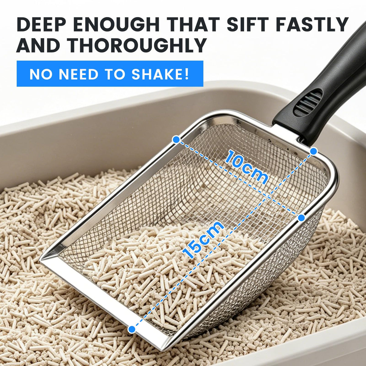 Stainless Steel Mesh Cat Litter Scoop 2.8mm Hole Z550