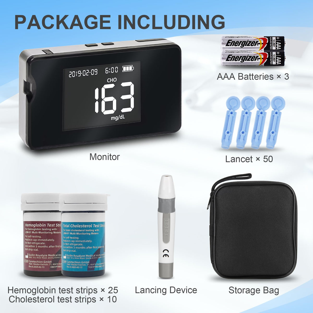 Hemoglobin Test Meter with 25 Test Strips C308