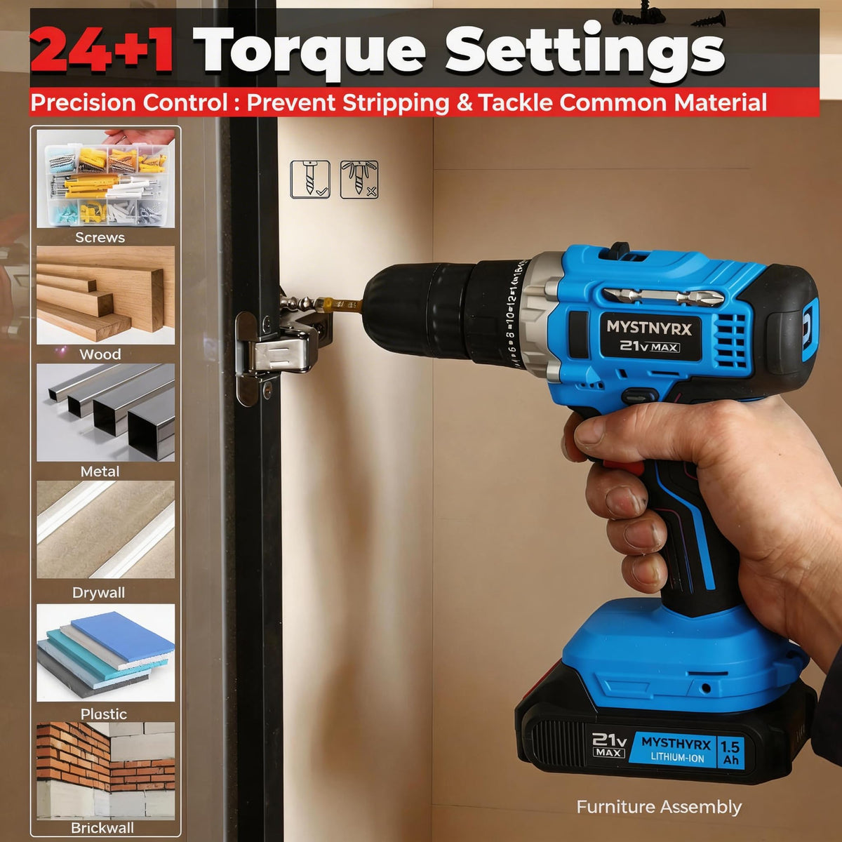 21V Max Cordless Drill Driver Kit with 2 Batteries R471