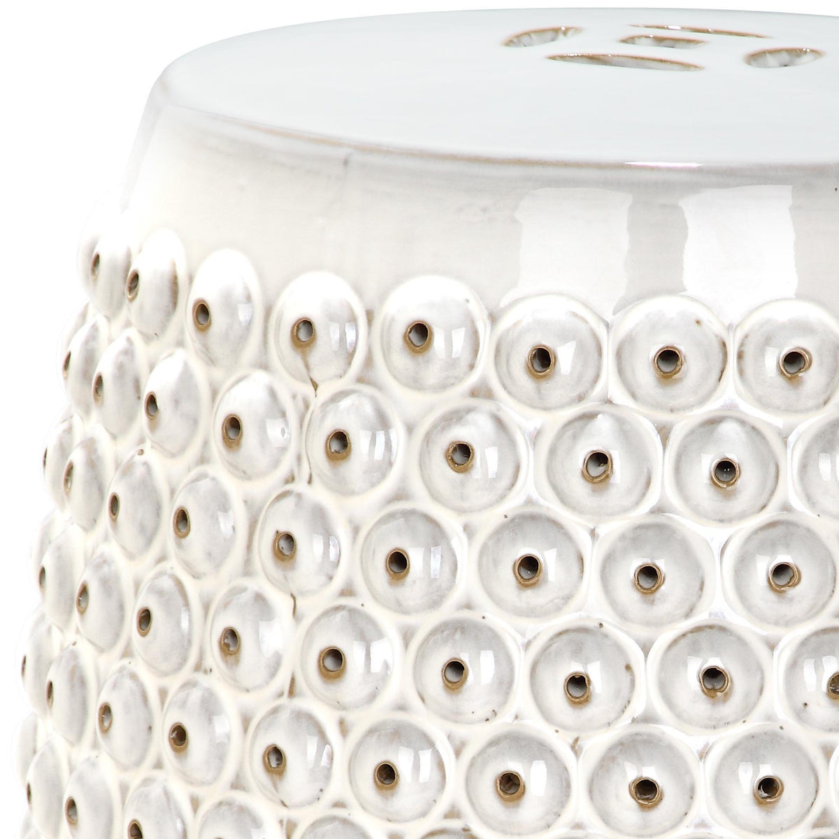 Creme Ceramic Garden Stool B62076