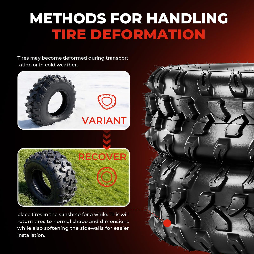 Set of 2 18x9.5-8 6 Ply Tubeless ATV Tires G607802
