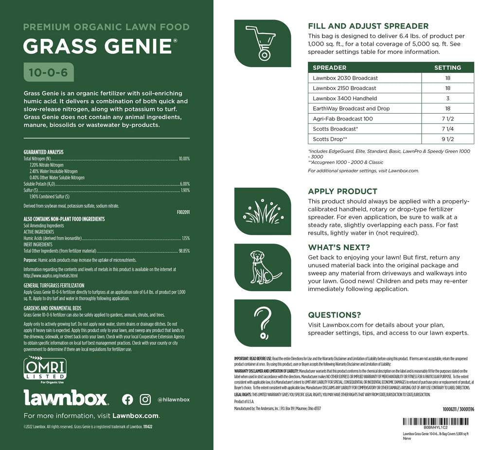 10-0-6 Organic Grass Fertilizer 32 lb Bag J88995