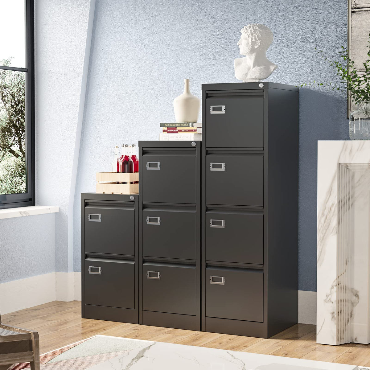 4 Drawer Metal Vertical File Cabinet with Lock D967053