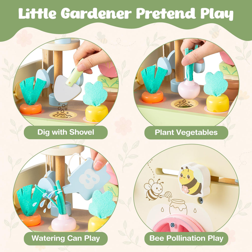 Wooden Baby Walker, 10-in-1 Activity Center Toys, Green K888405