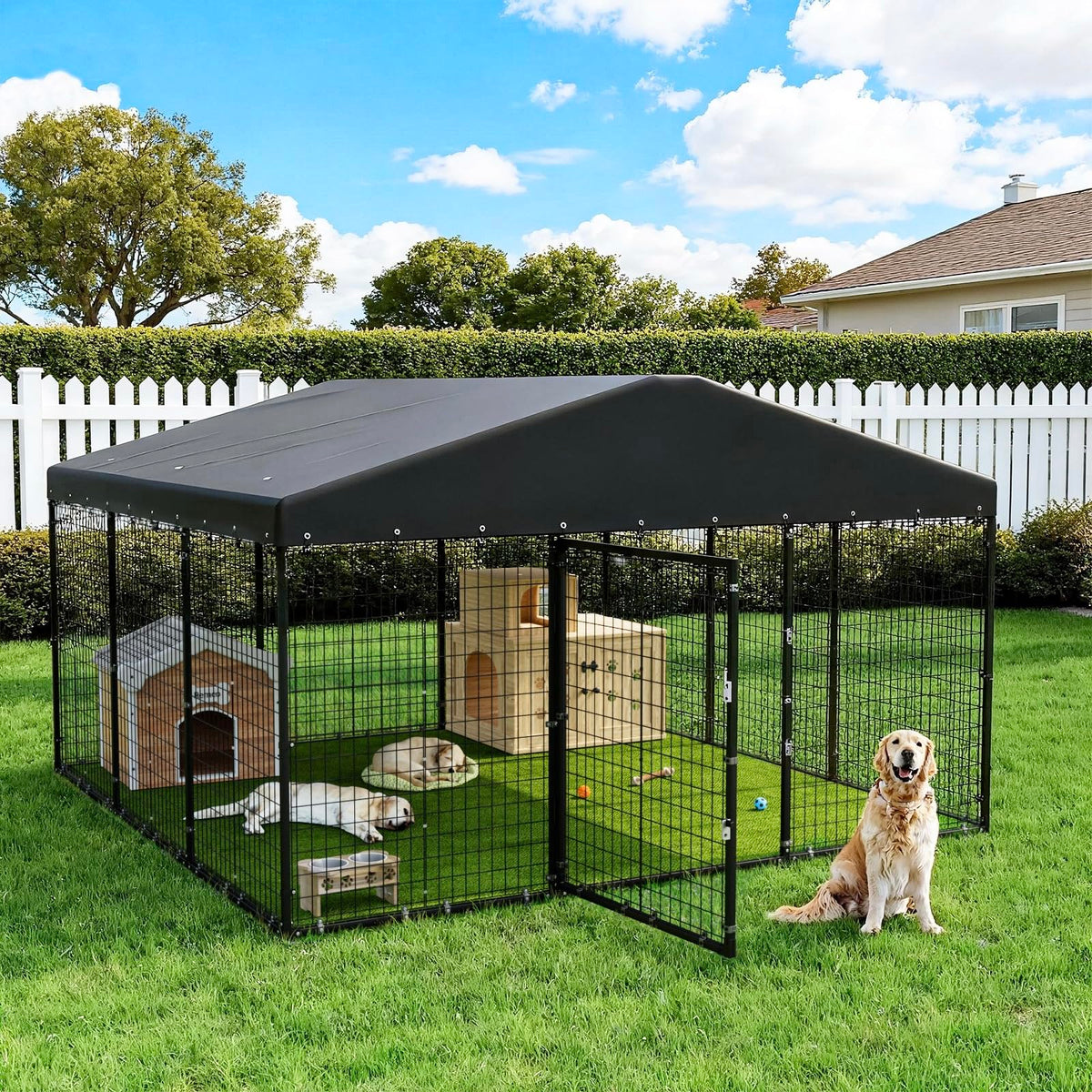 10 x 10 x 6 FT Outdoor Dog Kennel A9335