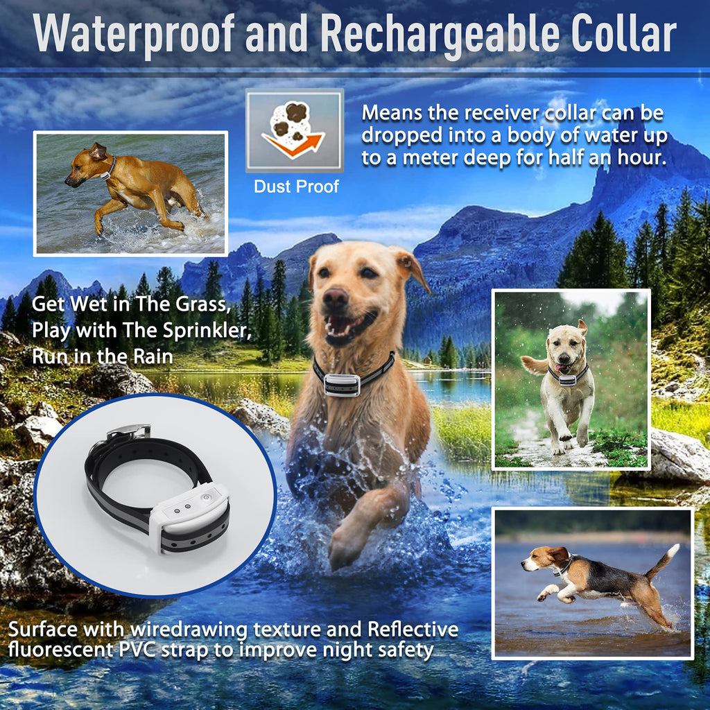 Electric Wireless Dog Fence System with Waterproof Rechargeable Collar S408279