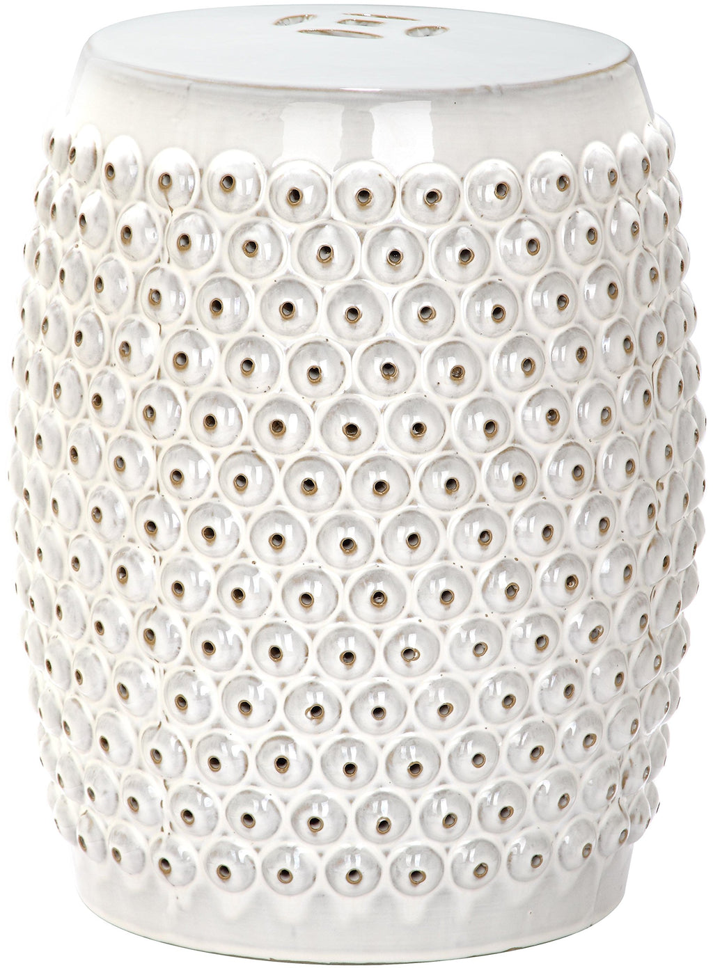 Creme Ceramic Garden Stool B62076