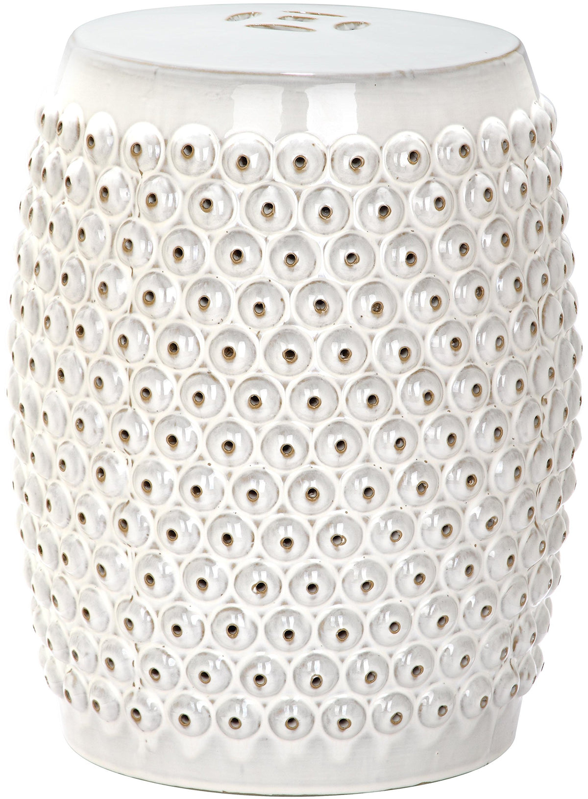 Creme Ceramic Garden Stool B62076